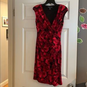 Red rushed dress